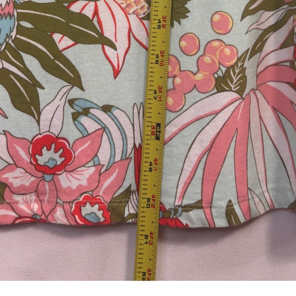 Floral Maxi Dress Womens MP Mint Green Tropical Novelty Print Cruise Vacation - Picture 9 of 11